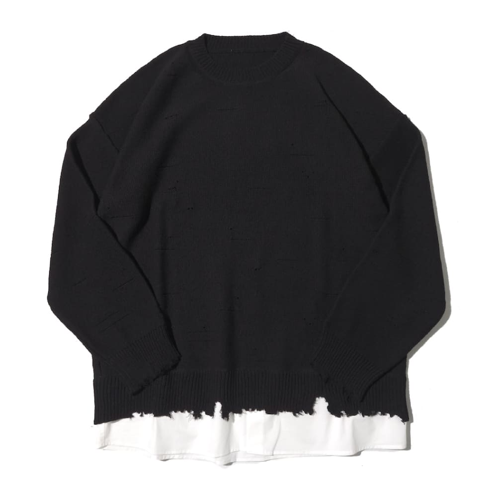 MM6 Maison Margiela(エムエムシックスメゾンマルジェラ) ディストレスドヘムセーター