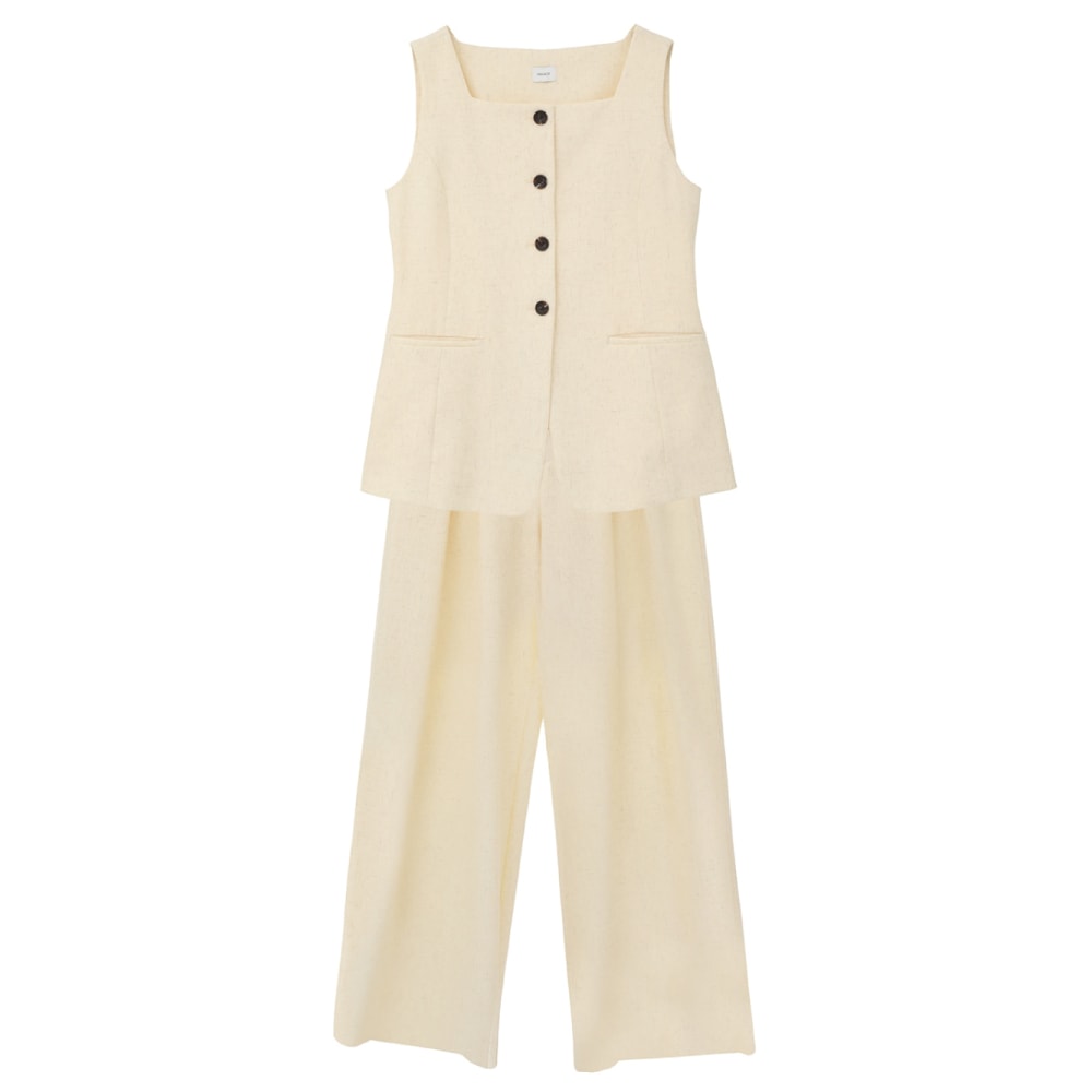 MANOF(マノフ) SQUARE NECK GILET SET UP