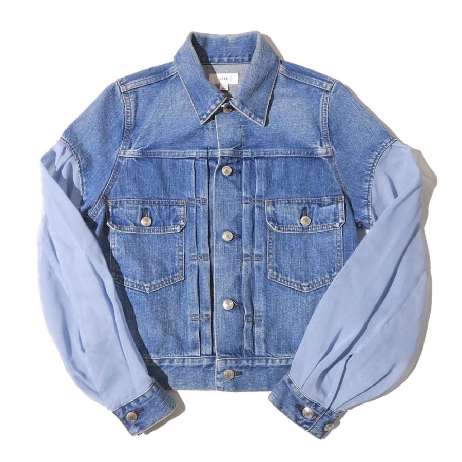 HYKE(ハイク) BALLOON SLEEVE DENIM JACKET TYPE 2 REGULAR FIT (SHEER SLEEVE)