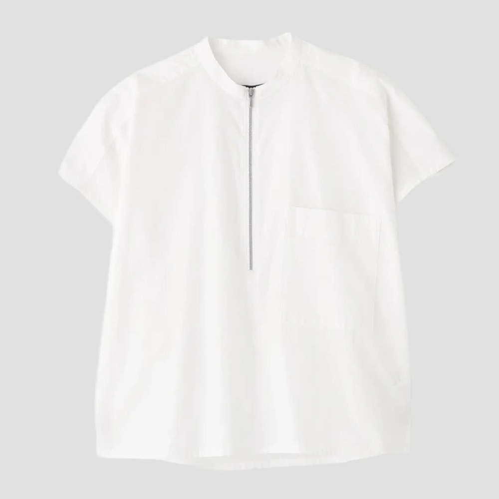 YLEVE(イレーヴ) COTTON CUPRA HALF ZIP SHIRT