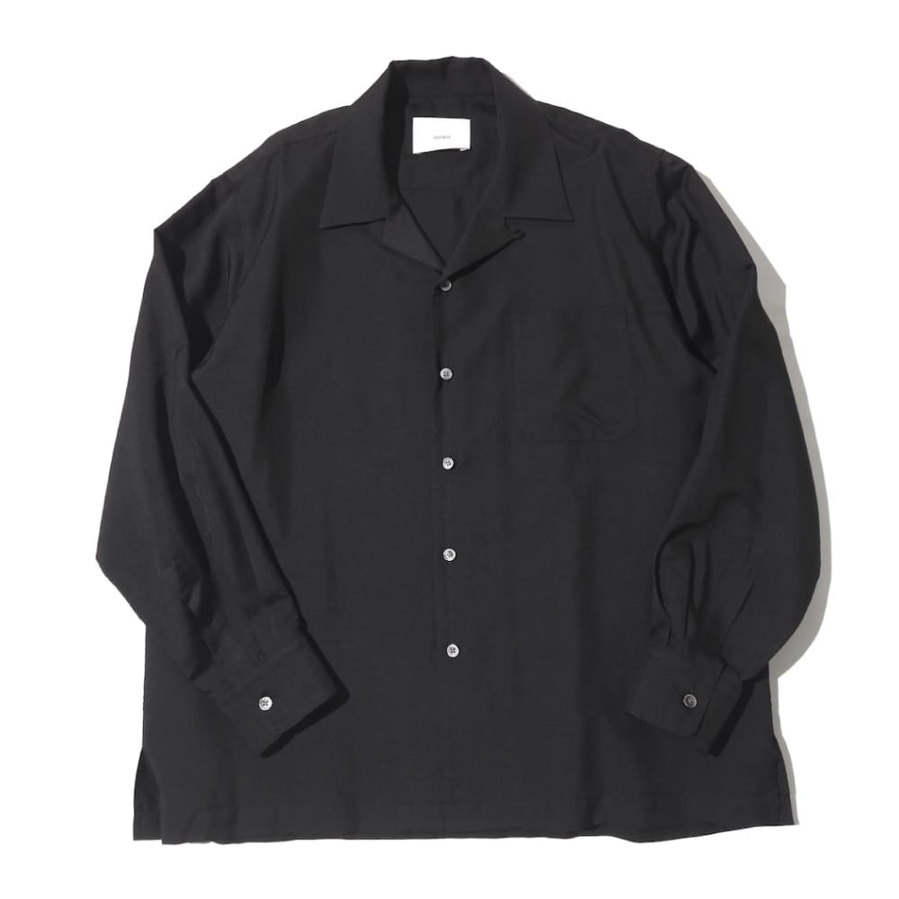 ssstein(シュタイン) SILK CUPRO TWILL OPEN COLLAR SHIRT