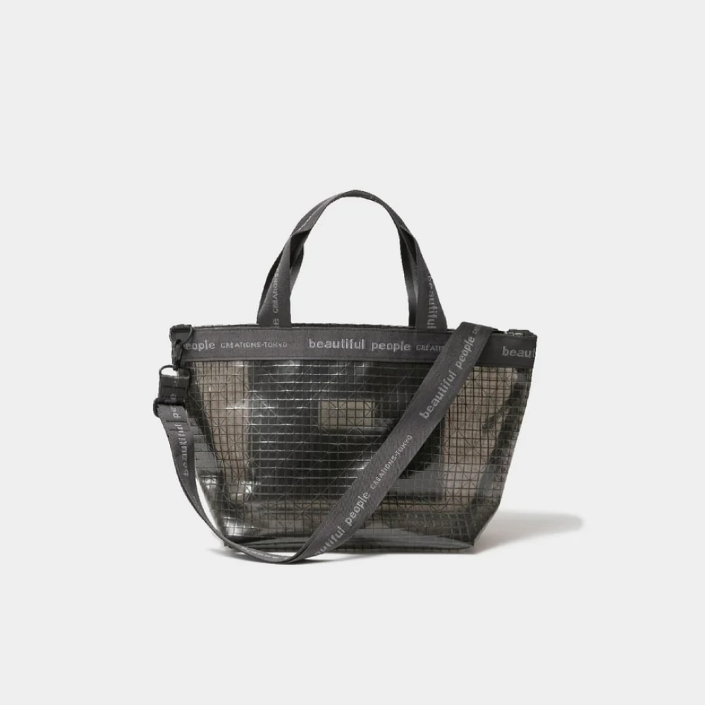 beautiful people(ビューティフルピープル) plaid vinyl logo tape bag M