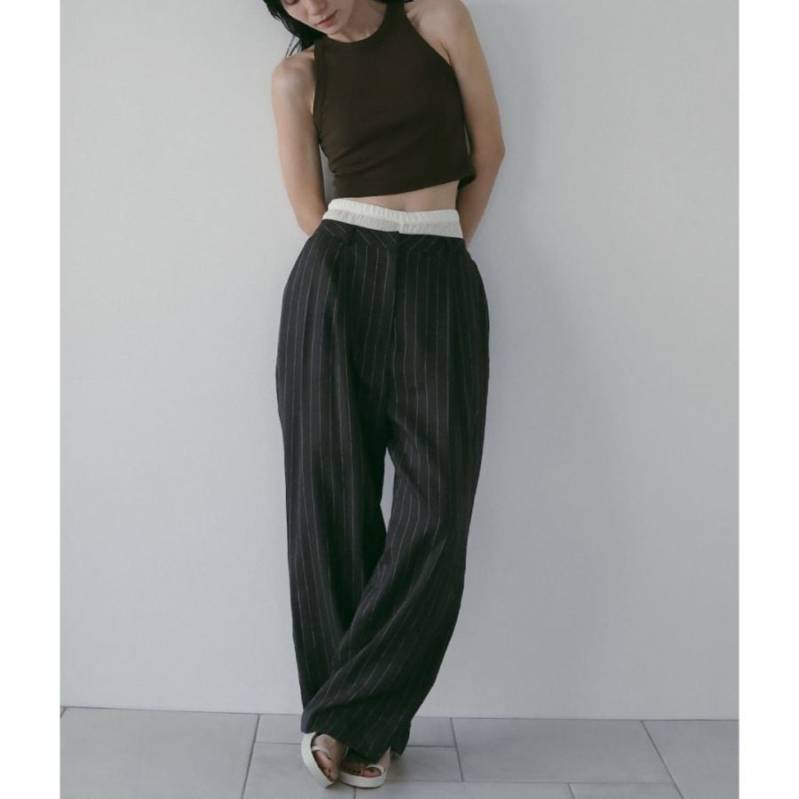 anuke(アンヌーク) Linen Tuck Pants