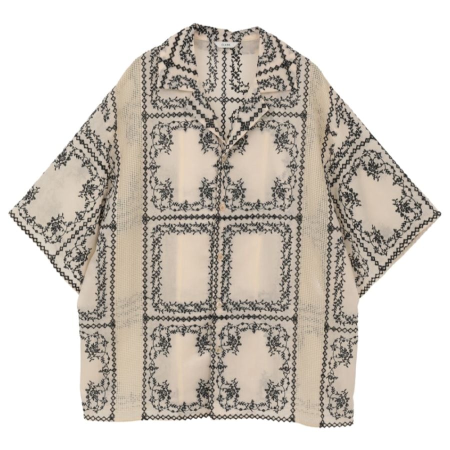 CLANE(クラネ) EMBROIDERY LACE BOX SHIRTS
