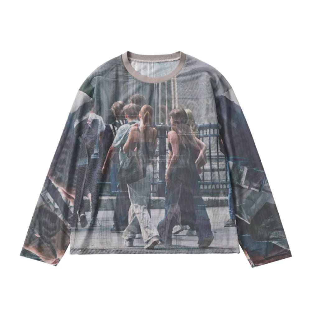 Knuth Marf(クヌースマーフ) school sheer long-sleeve tee