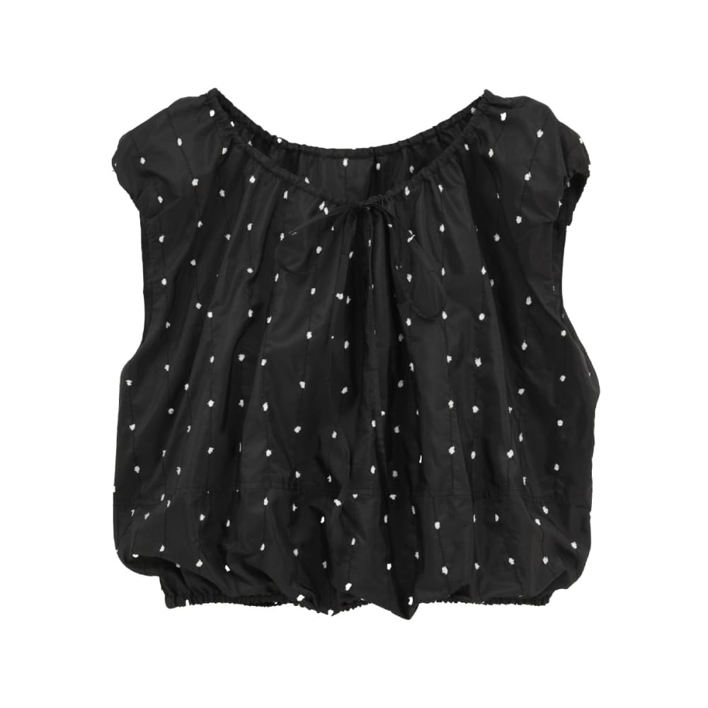 CLANE(クラネ) W FACE DOT SLEEVELESS RIBBON TOPS