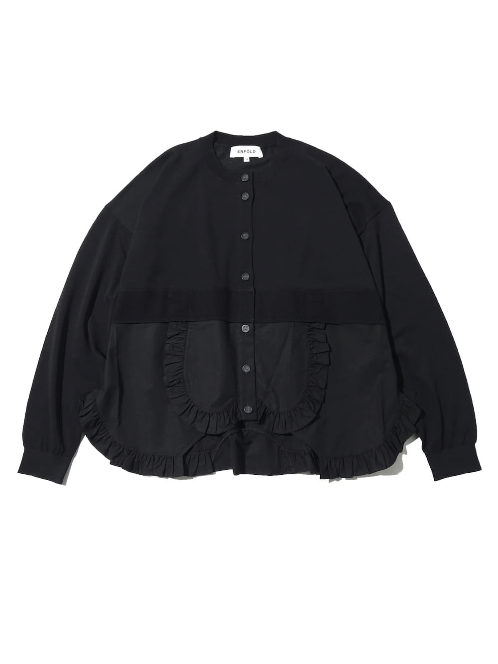 トップス ENFOLD FRILL-BOTTOM CARDIGAN VONIQUE / enfold /FRILL-BOTTOM CARDIGAN (Navy)
