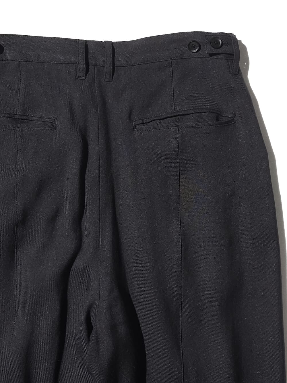 YOKE(ヨーク) LINEN ACETATE FRONT GATHER WIDE TROUSERS