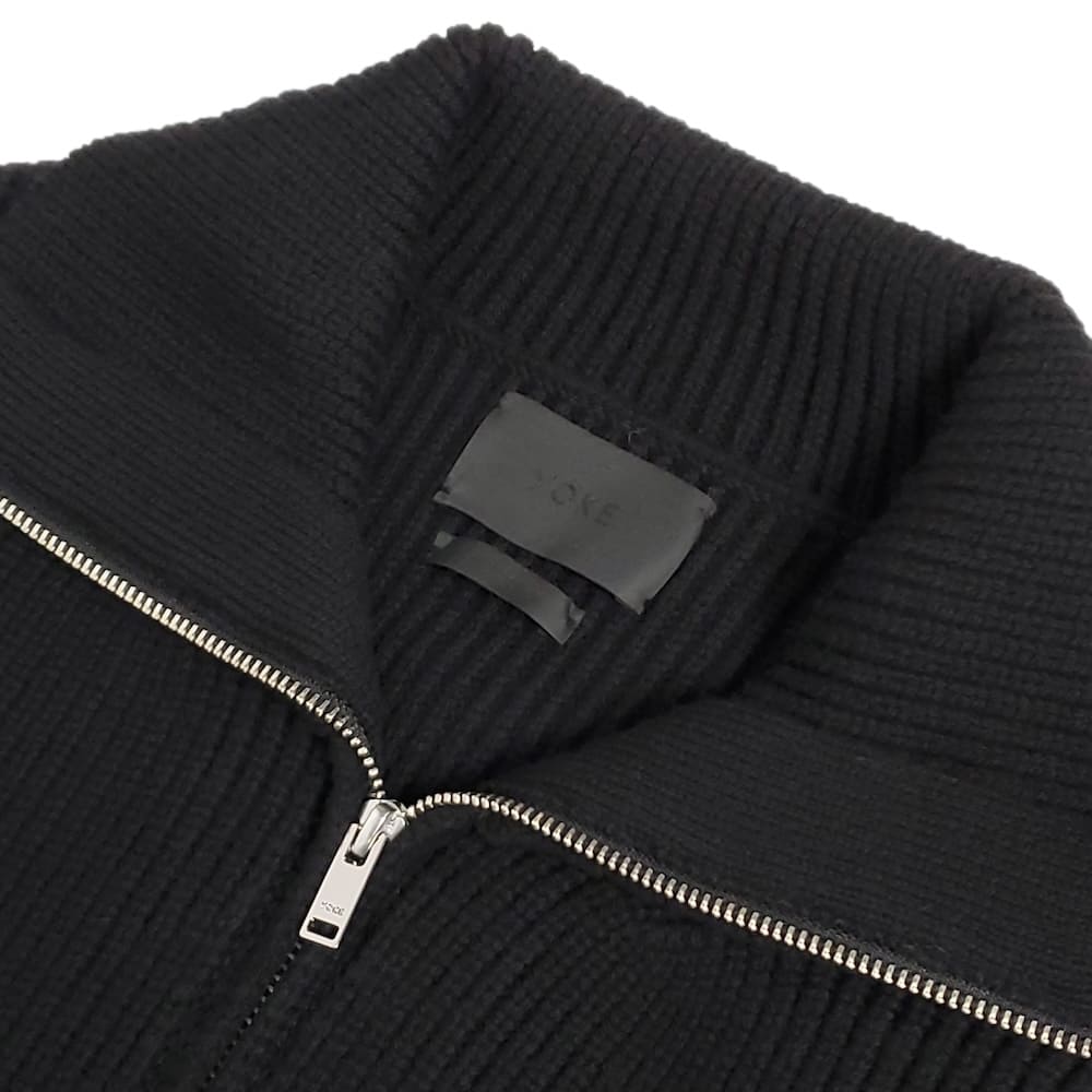 YOKE(ヨーク) WOOL 3/4 FRONT ZIP HIGHNECK RIB SWEATER