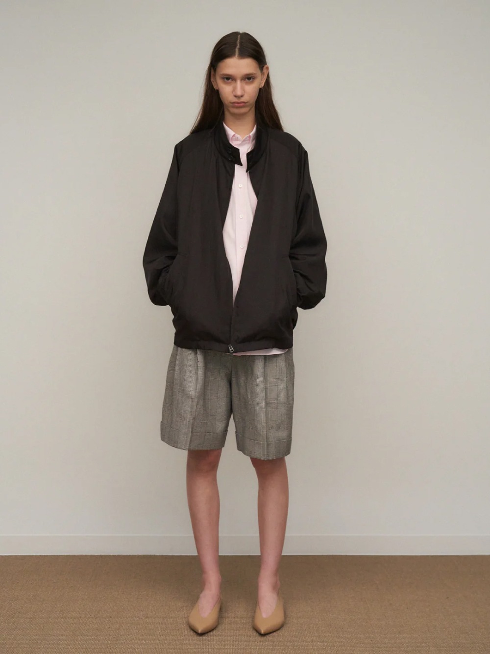 ATON(エイトン) NYLON TWILL OVERSIZED HARRINGTON JACKET