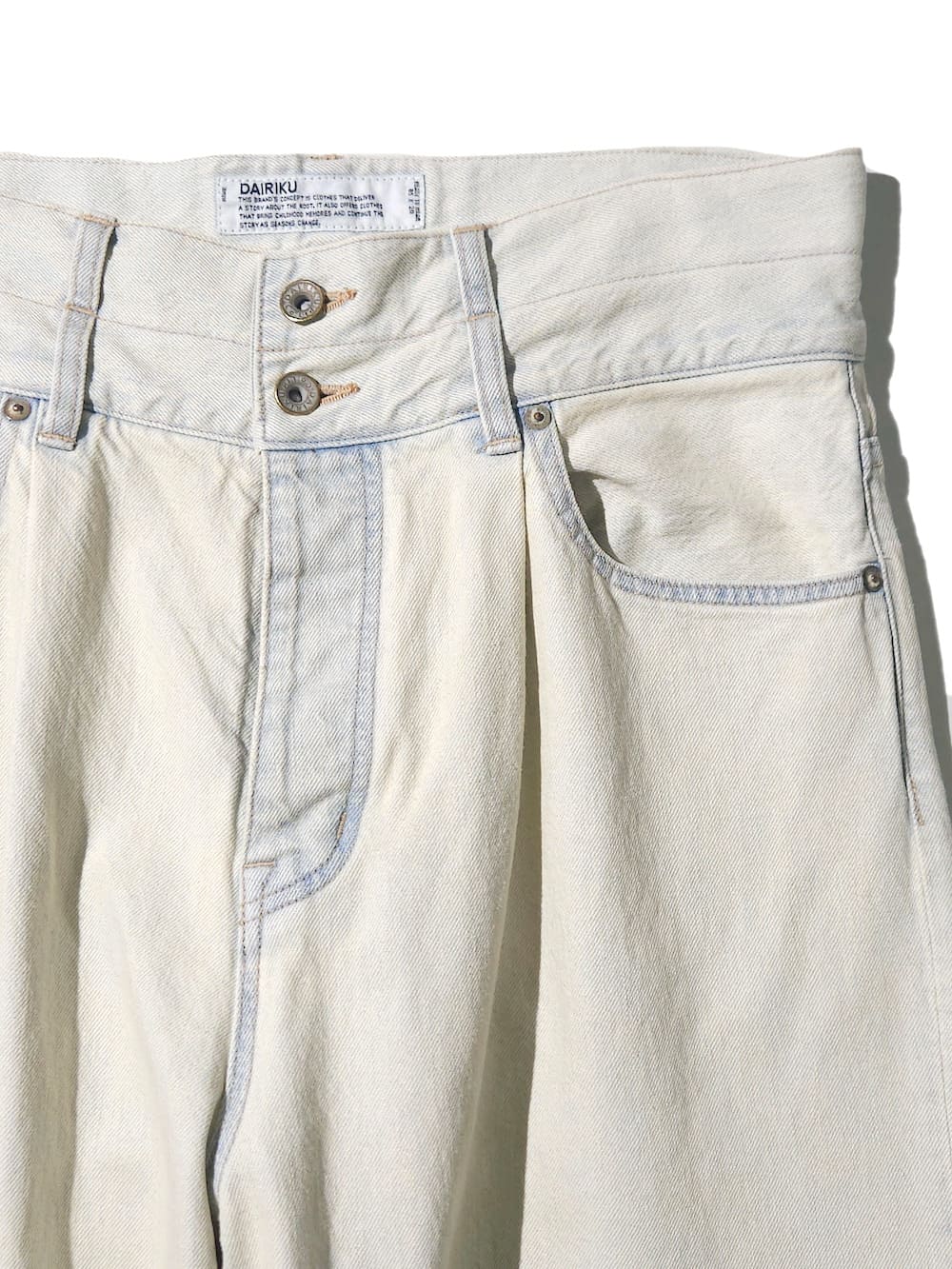 SALE】DAIRIKU(ダイリク) Ice Wash W-Velt Wide Denim Pants