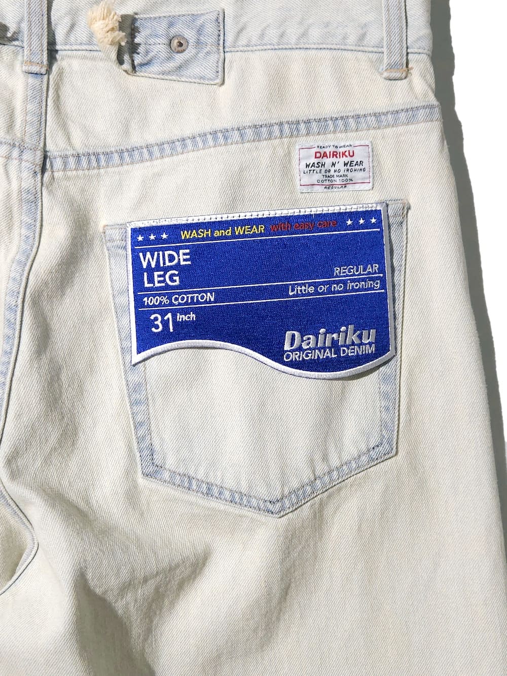 SALE】DAIRIKU(ダイリク) Ice Wash W-Velt Wide Denim Pants