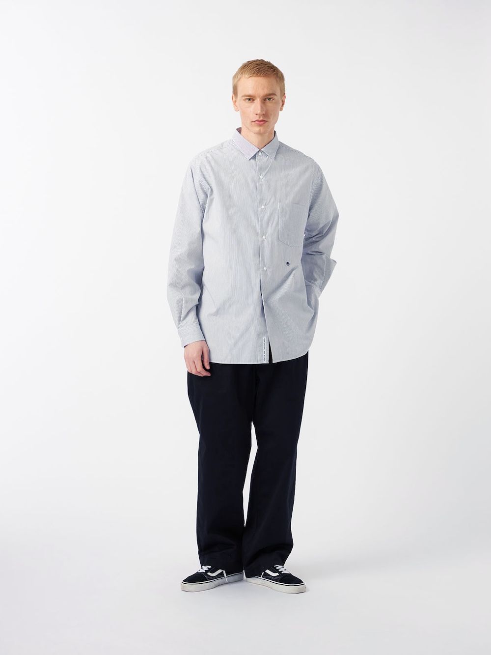 【SALE】nanamica(ナナミカ) Regular Collar Stripe Wind Shirt