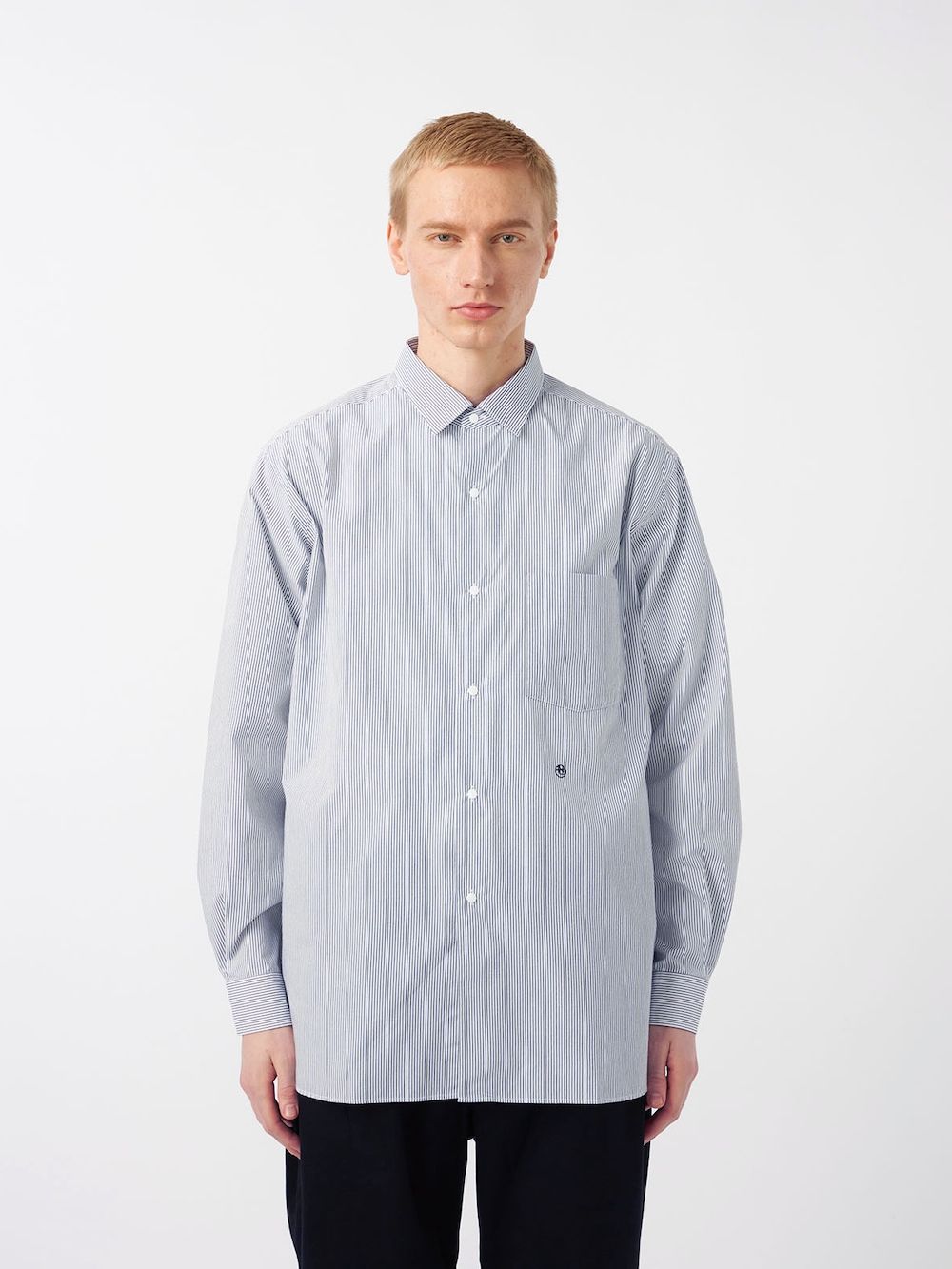 【SALE】nanamica(ナナミカ) Regular Collar Stripe Wind Shirt