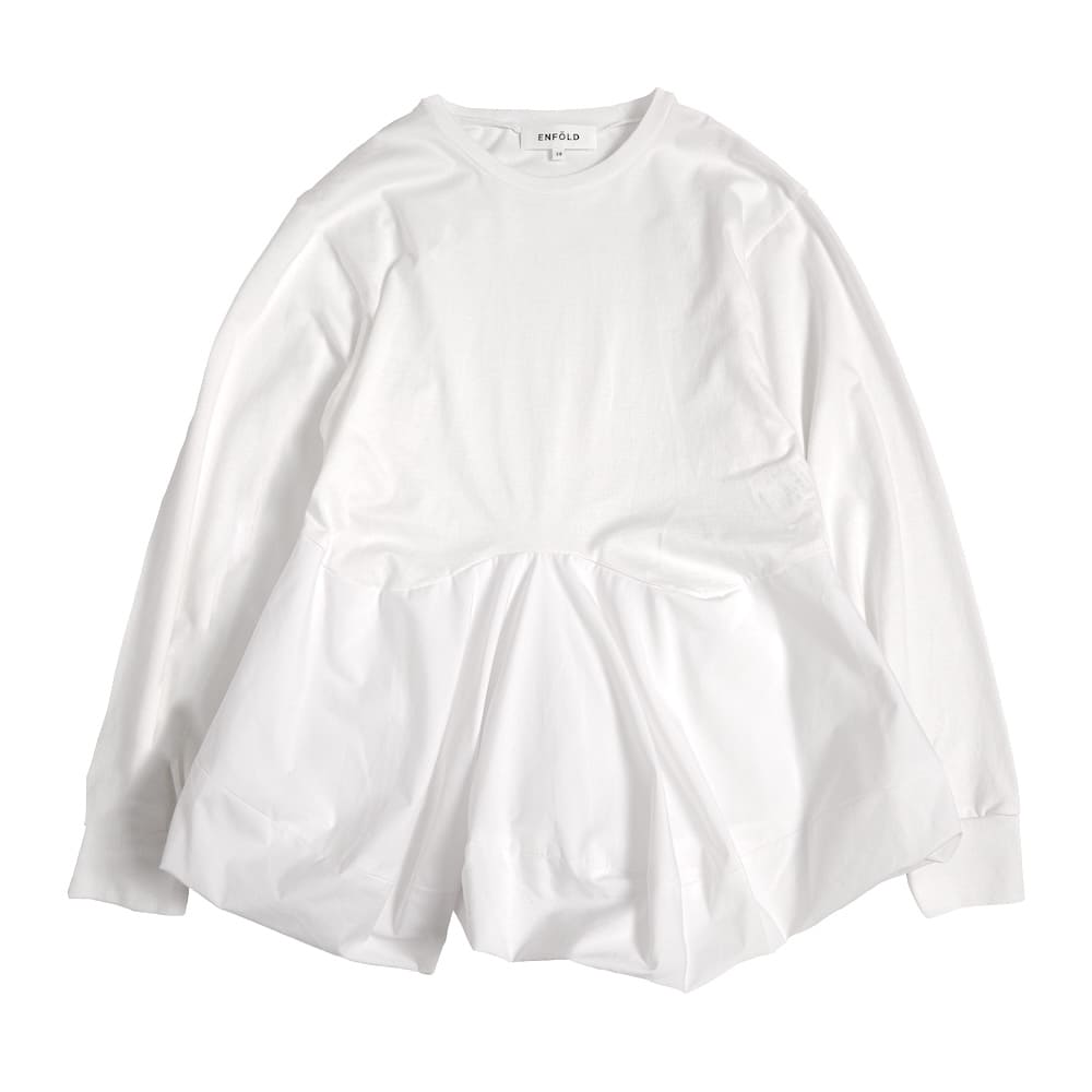 トップス ENFOLD SQUARE PEPLUM LONGSLEEVES T-SHIRT ENFOLD(エンフォルド) SQUARE PEPLUM LONG-SLEEVES T-SHIRT