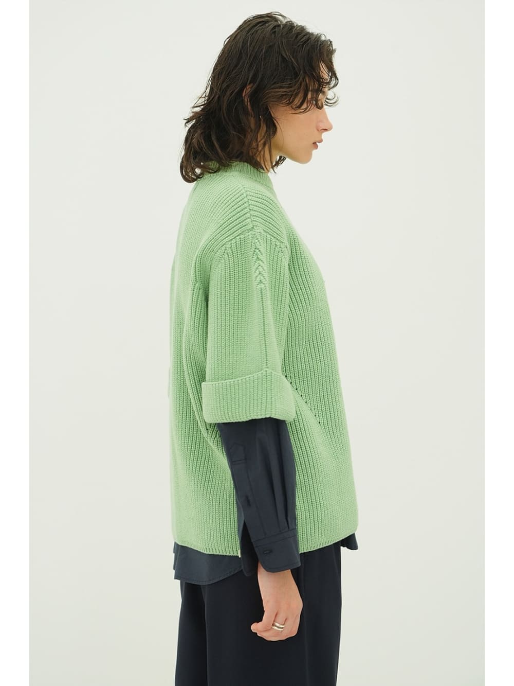 CLANE(クラネ) OVER HALF SLEEVE KNIT TOPS