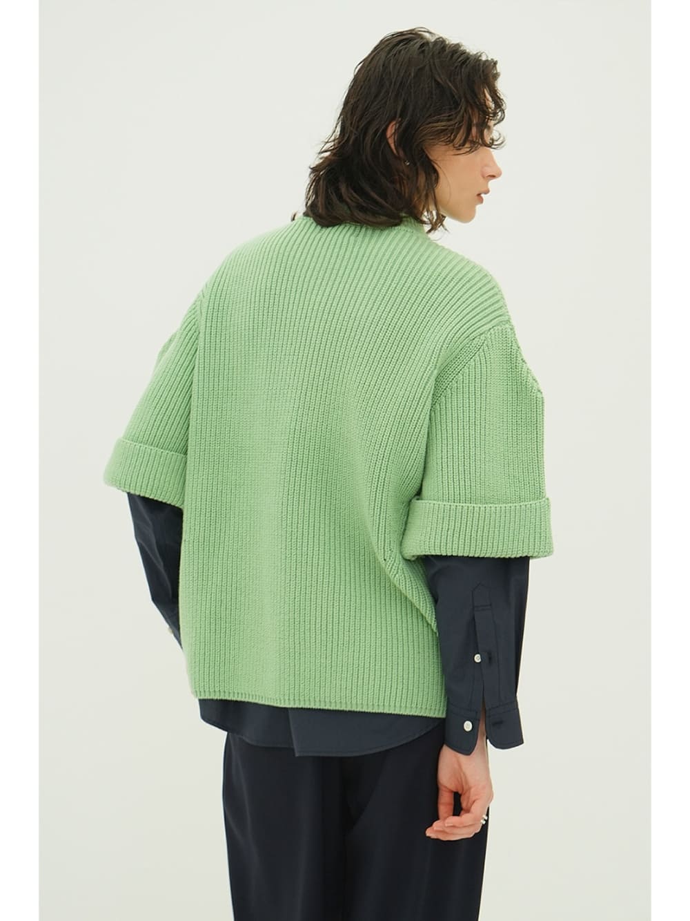 CLANE(クラネ) OVER HALF SLEEVE KNIT TOPS