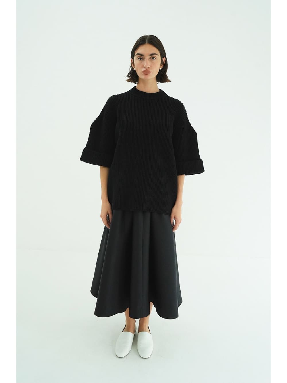 CLANE(クラネ) OVER HALF SLEEVE KNIT TOPS