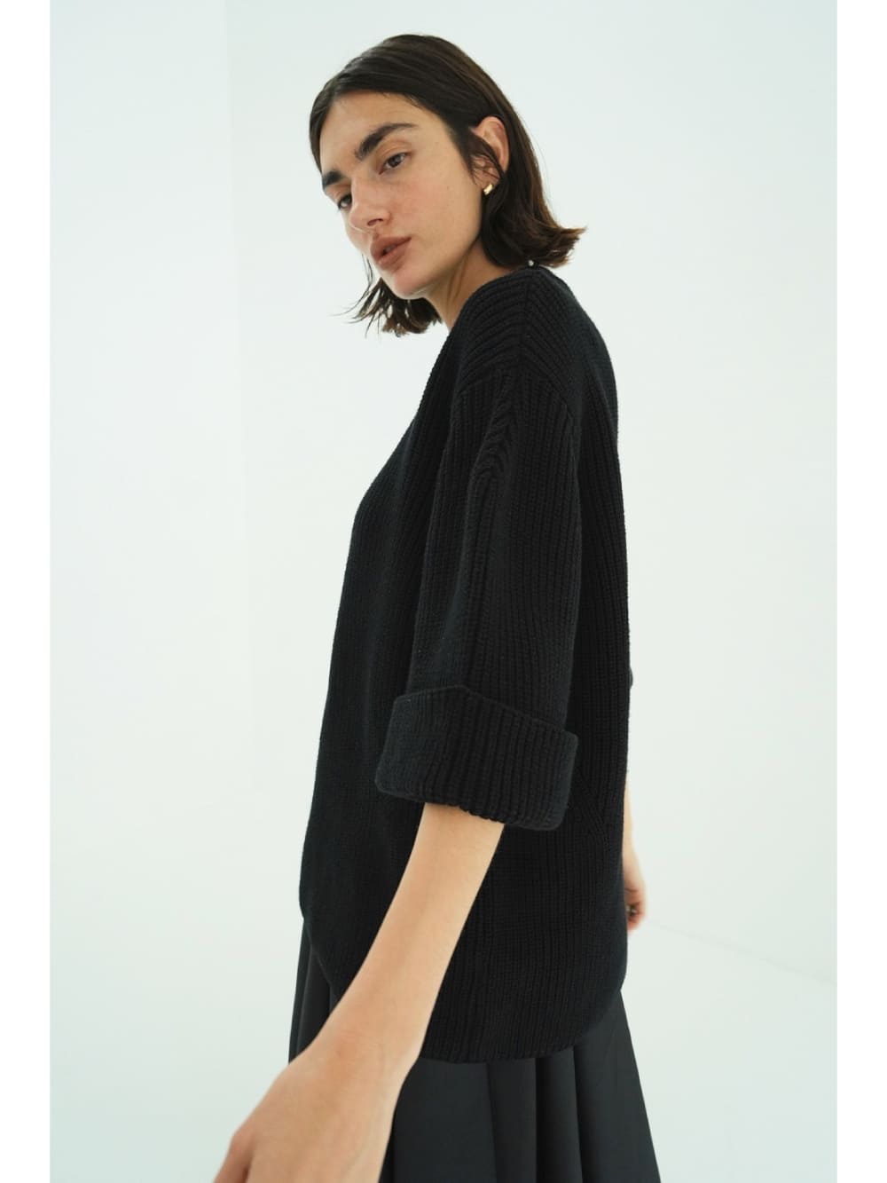 CLANE(クラネ) OVER HALF SLEEVE KNIT TOPS