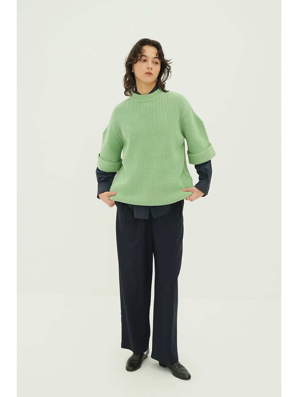 CLANE(クラネ) OVER HALF SLEEVE KNIT TOPS