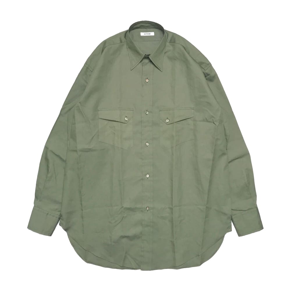 【SALE】INTERIM(インテリム) HYPER BIG COTTON SILK POPLIN LONG HORN WESTERN SHIRTS