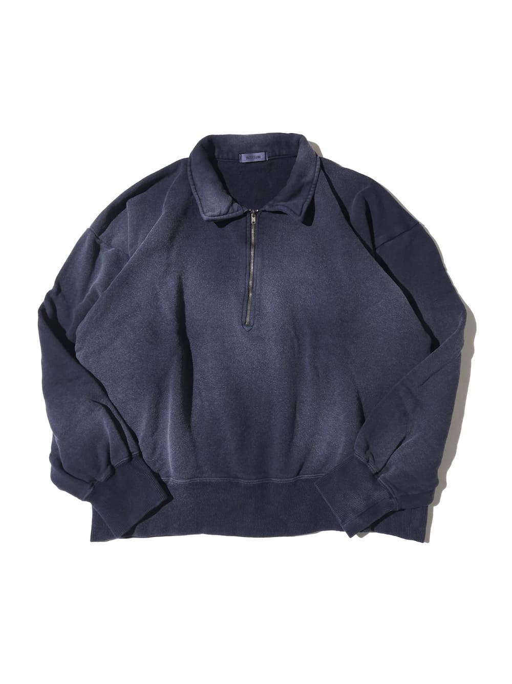 INTERIM(インテリム) VINTAGE FADE HALF ZIP COLLAR SWEAT SHIRT