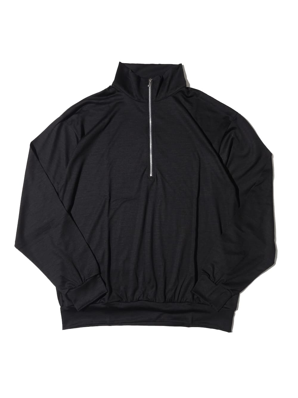 INTERIM(インテリム) EXTRA FINE MERINO WOOL JERSEY HIGH NECK HALF ZIP