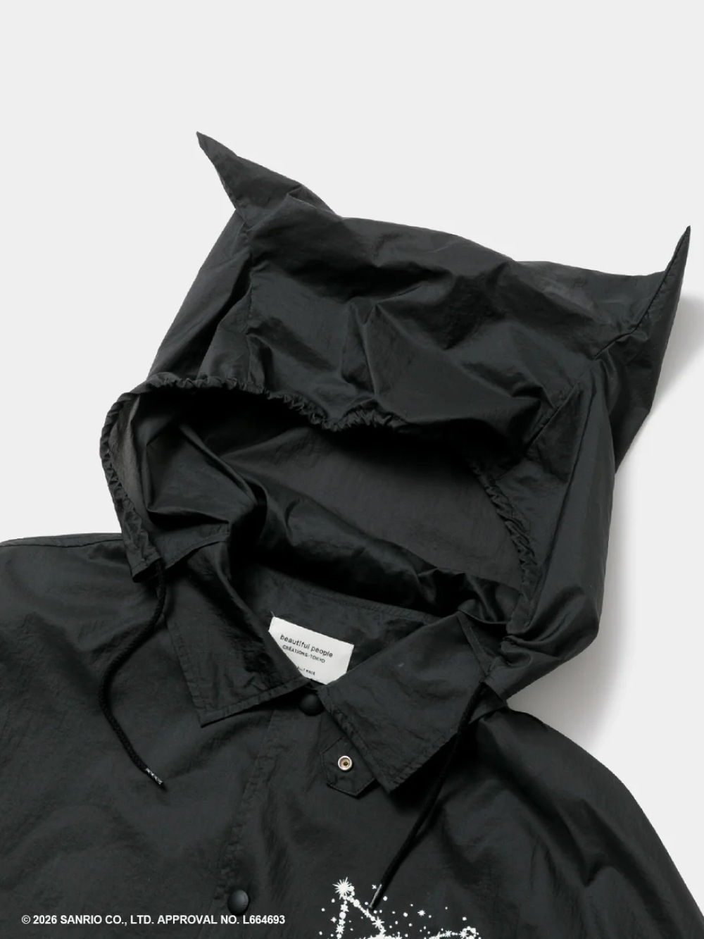【SALE】beautiful people(ビューティフルピープル) KUROMI sheer nylon rip coach jk