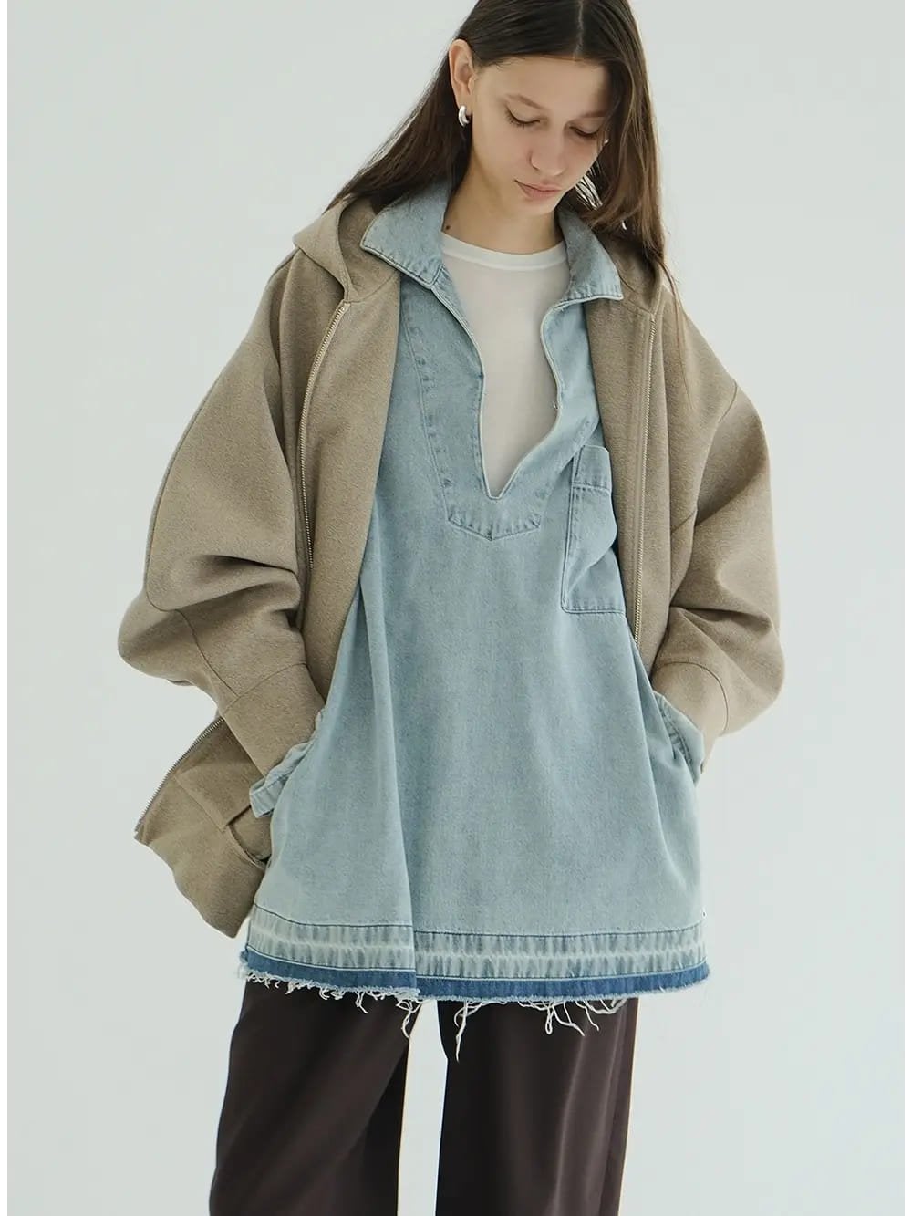CLANE DENIM OVER JACKET サイズ1 CLANE（クラネ）の「CLANE DENIM OVER JACKET（デニムジャケット