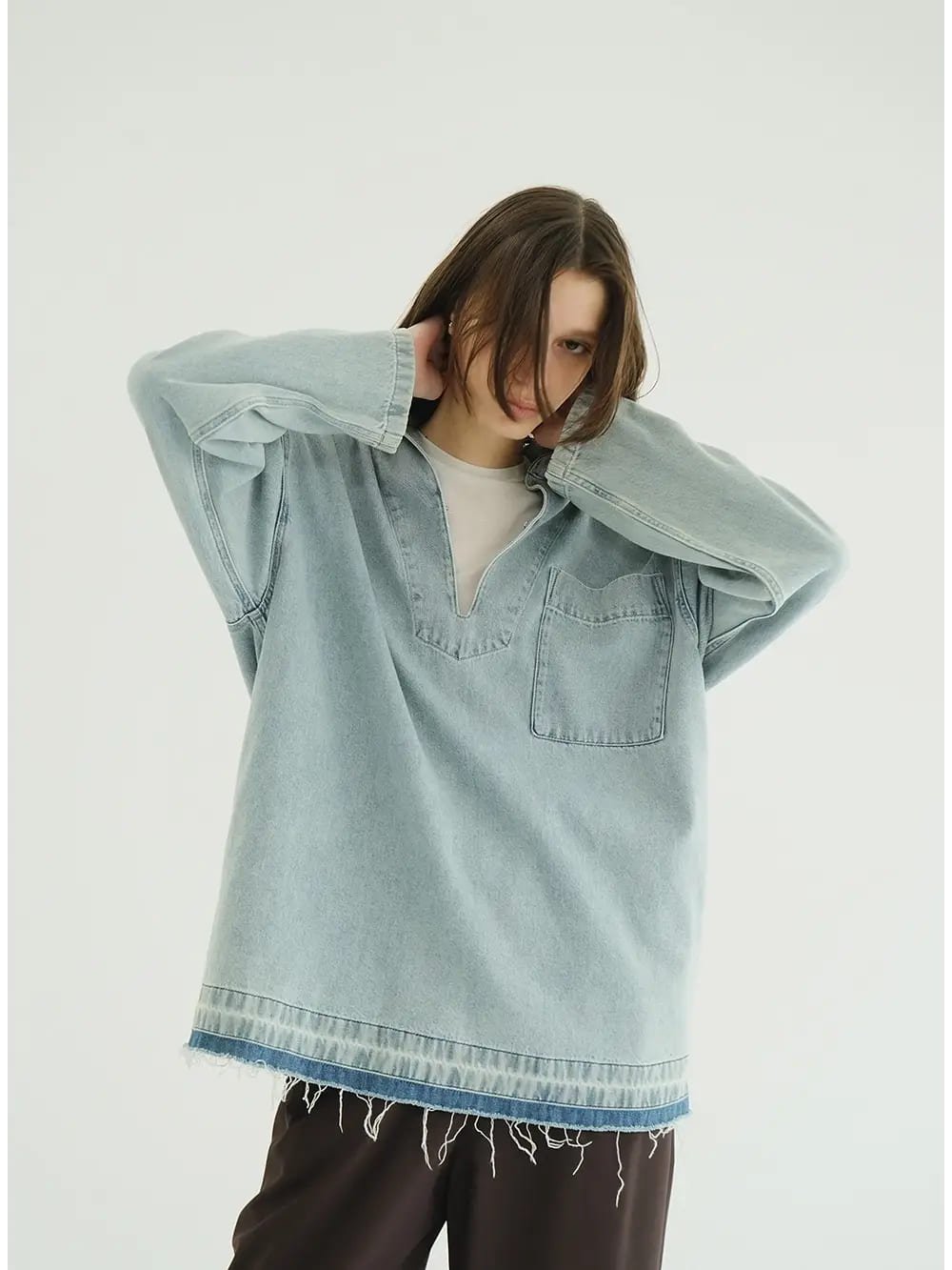 トップス CLANE DENIM OVER SKIPPER SHIRTS CLANE(クラネ) DENIM OVER SKIPPER SHIRTS - COLDBECK ONLINE（コール