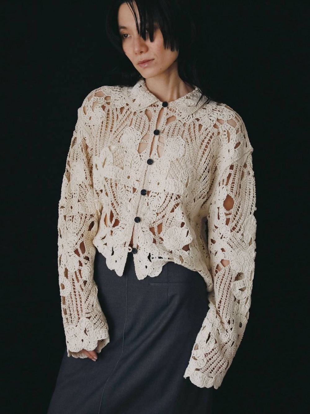 anuke(アンヌーク) Embroidery Over Shirts