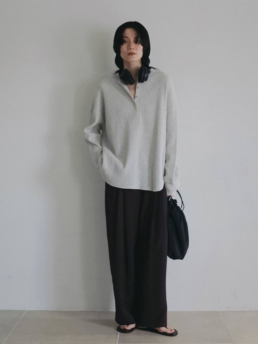 anuke(アンヌーク) Waffle Loose Henleytops - COLDBECK ONLINE