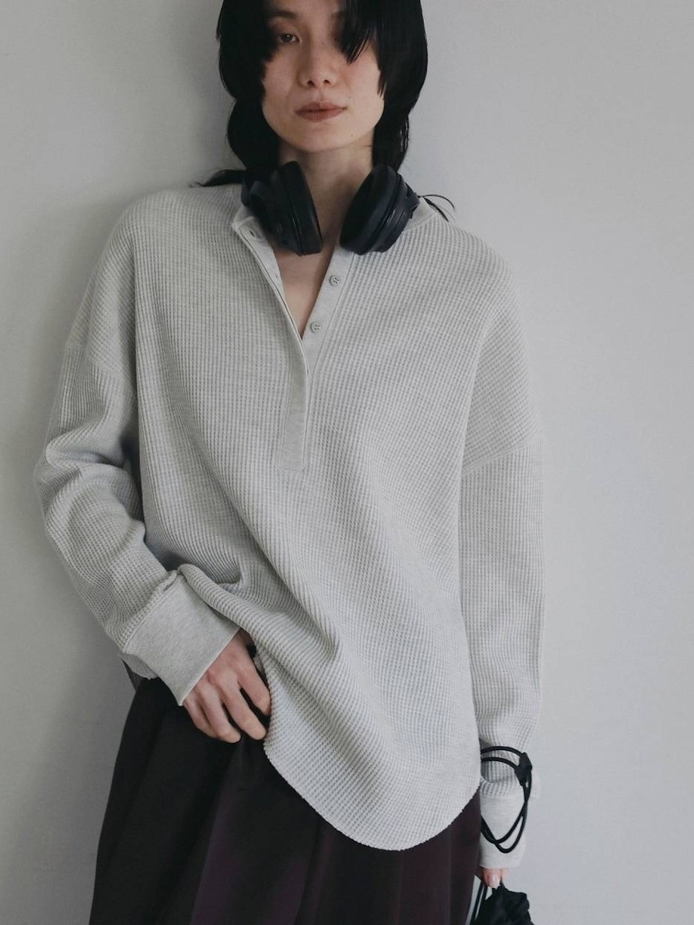 NEW！anuke Waffle Loose Henleytops tojil anuke(アンヌーク) Waffle Loose Henleytops - COLDBECK ONLINE