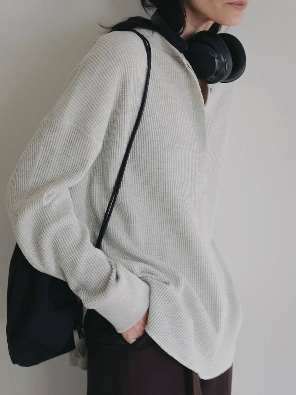 anuke(アンヌーク) Waffle Loose Henleytops - COLDBECK ONLINE