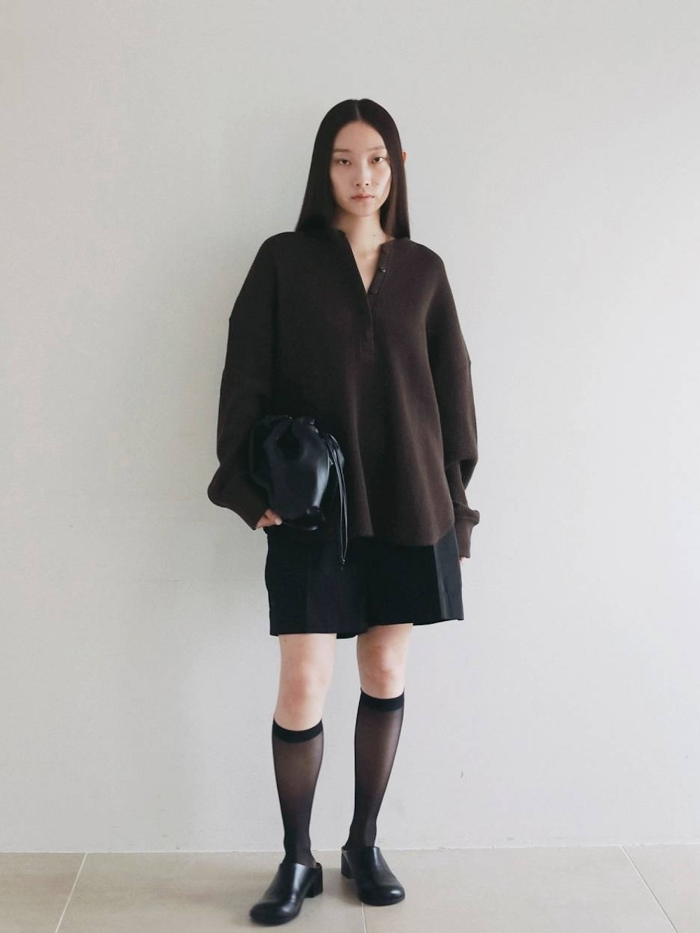 anuke(アンヌーク) Waffle Loose Henleytops
