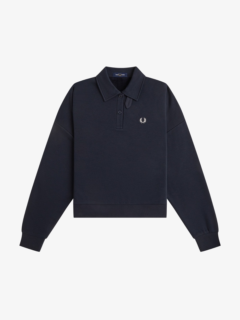 フレッドペリー FRED PERRY ポロスウェット ネイビー FRED PERRY(フレッドペリー) Brushed Back Sweatshirt Polo - COLDBECK