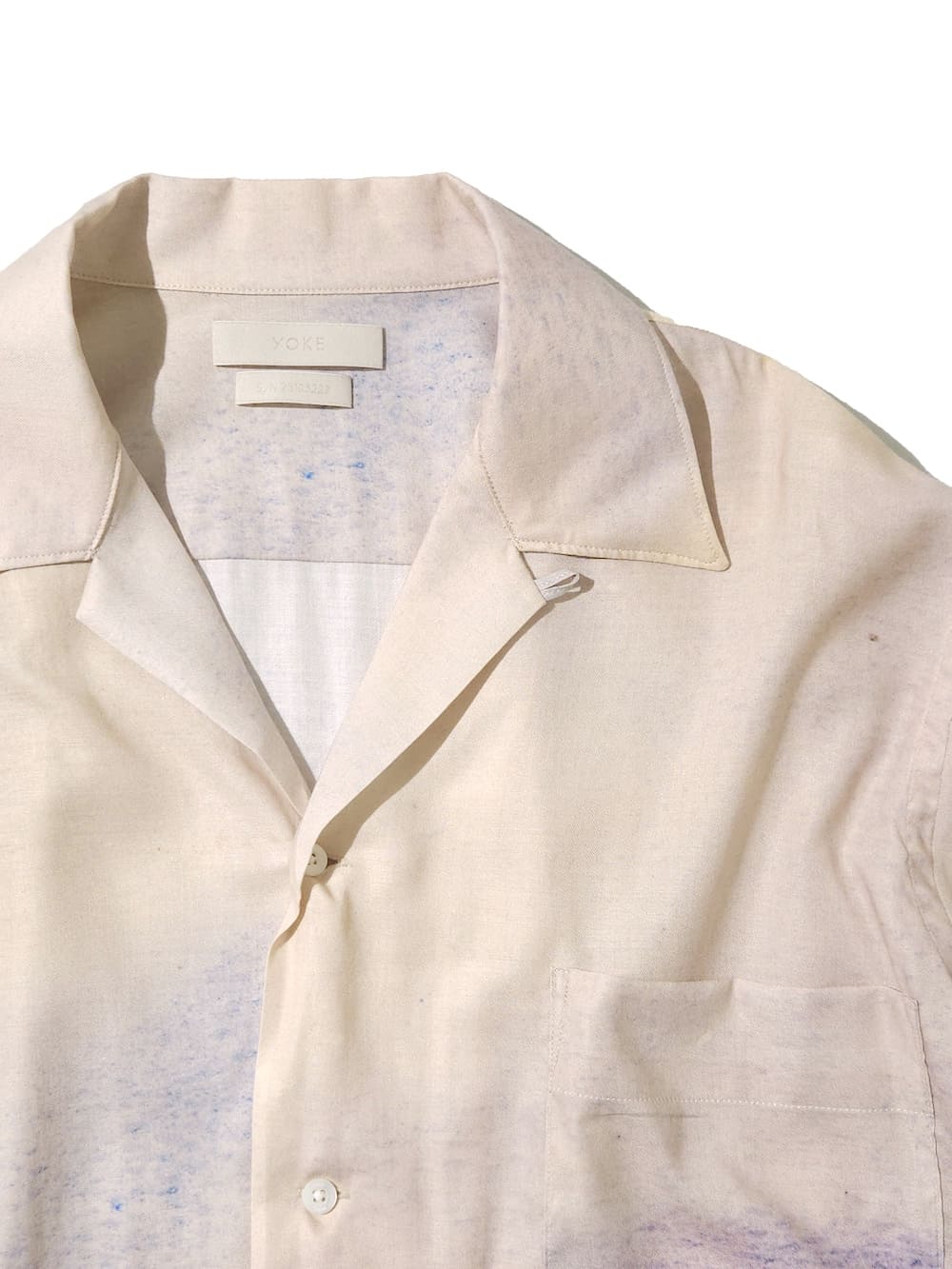 YOKE(衼) LANDSCAPE PRINTED OPEN COLLAR SHIRT