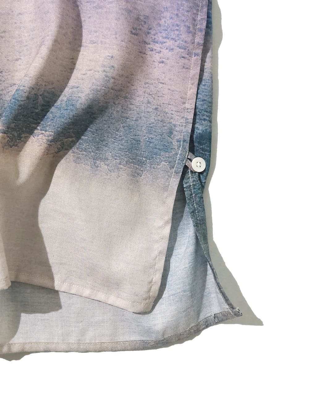 YOKE(衼) LANDSCAPE PRINTED OPEN COLLAR SHIRT