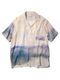 YOKE(衼) LANDSCAPE PRINTED OPEN COLLAR SHIRT