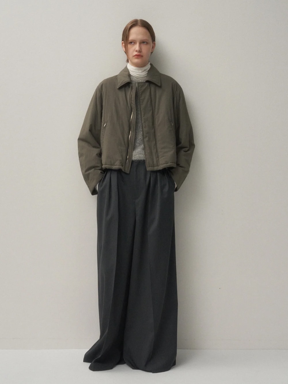 ATON(エイトン) MAT AIRY NYLON WOOL PADDED HARRINGTON JACKET