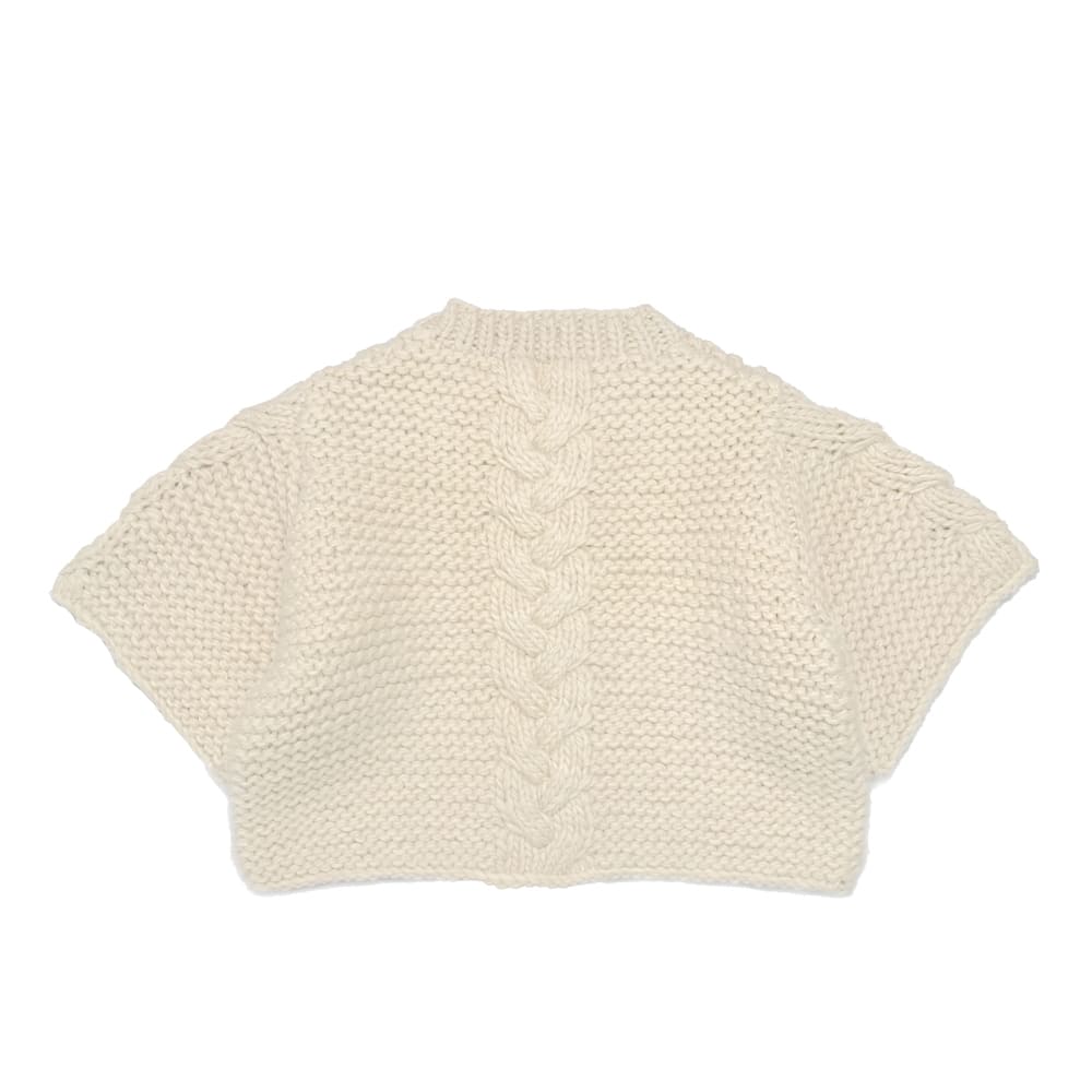 【SALE】HYKE(ハイク) CABLE-KNIT HALF SLEEVE SWEATER