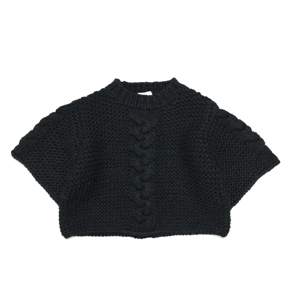 【SALE】HYKE(ハイク) CABLE-KNIT HALF SLEEVE SWEATER