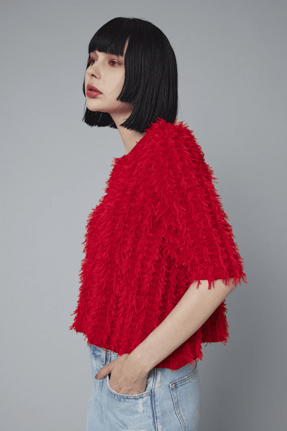 HeRIN.CYE(ヘリンドットサイ) Cut fringe knit tops - COLDBECK ONLINE