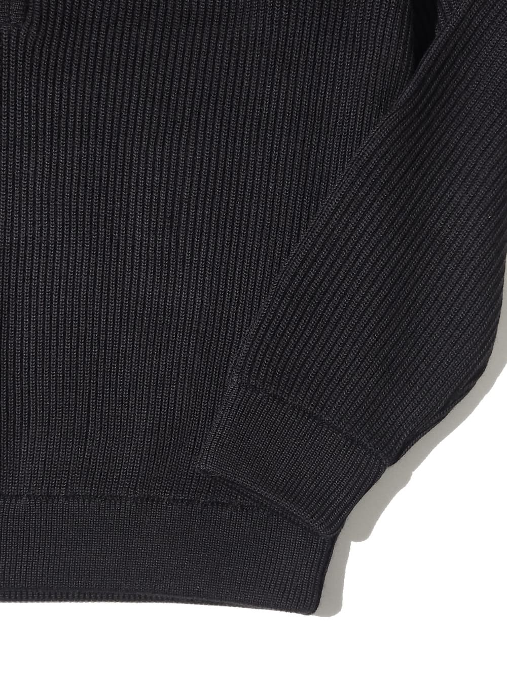 INTERIM(インテリム) WOOL SILK CASHMERE DEADSTOCK YARN DOUBLE RIB HALF ZIP KNIT