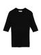 CLANE() H/N HALF SLEEVE RIB KNIT TOPS