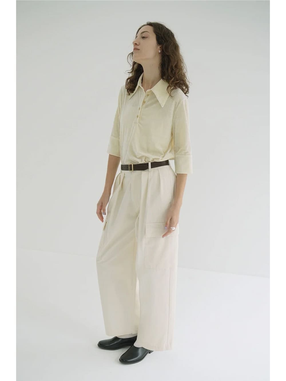 CLANE(クラネ) CRUSHED VELOUR POLO TOPS - COLDBECK ONLINE