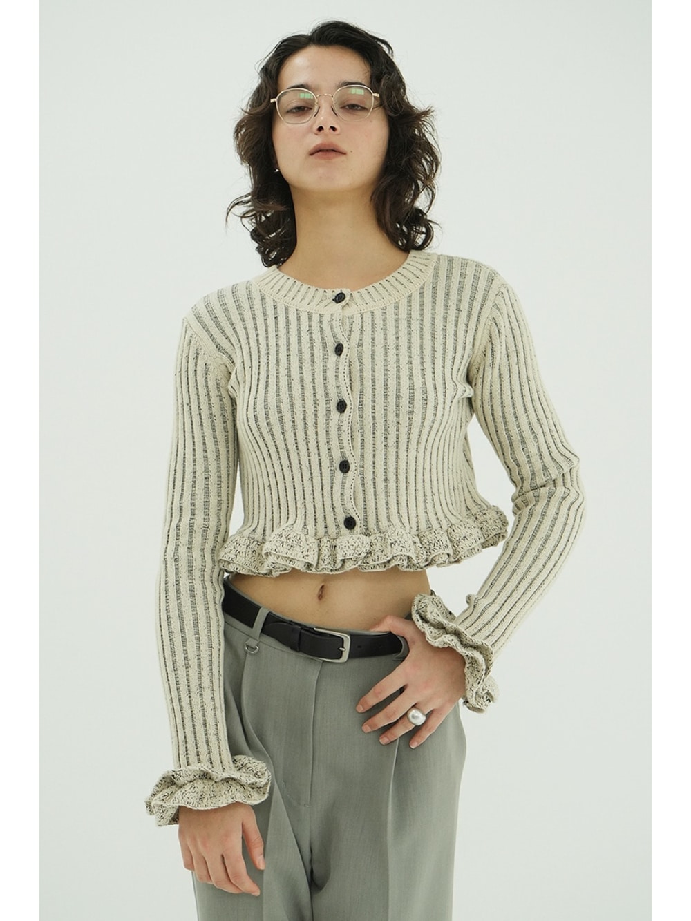 トップス CLANE W FACE SHORT FRILLED KNIT TOPS CLANE(クラネ) W FACE SHORT FRILLED KNIT TOPS - COLDBECK ONLINE