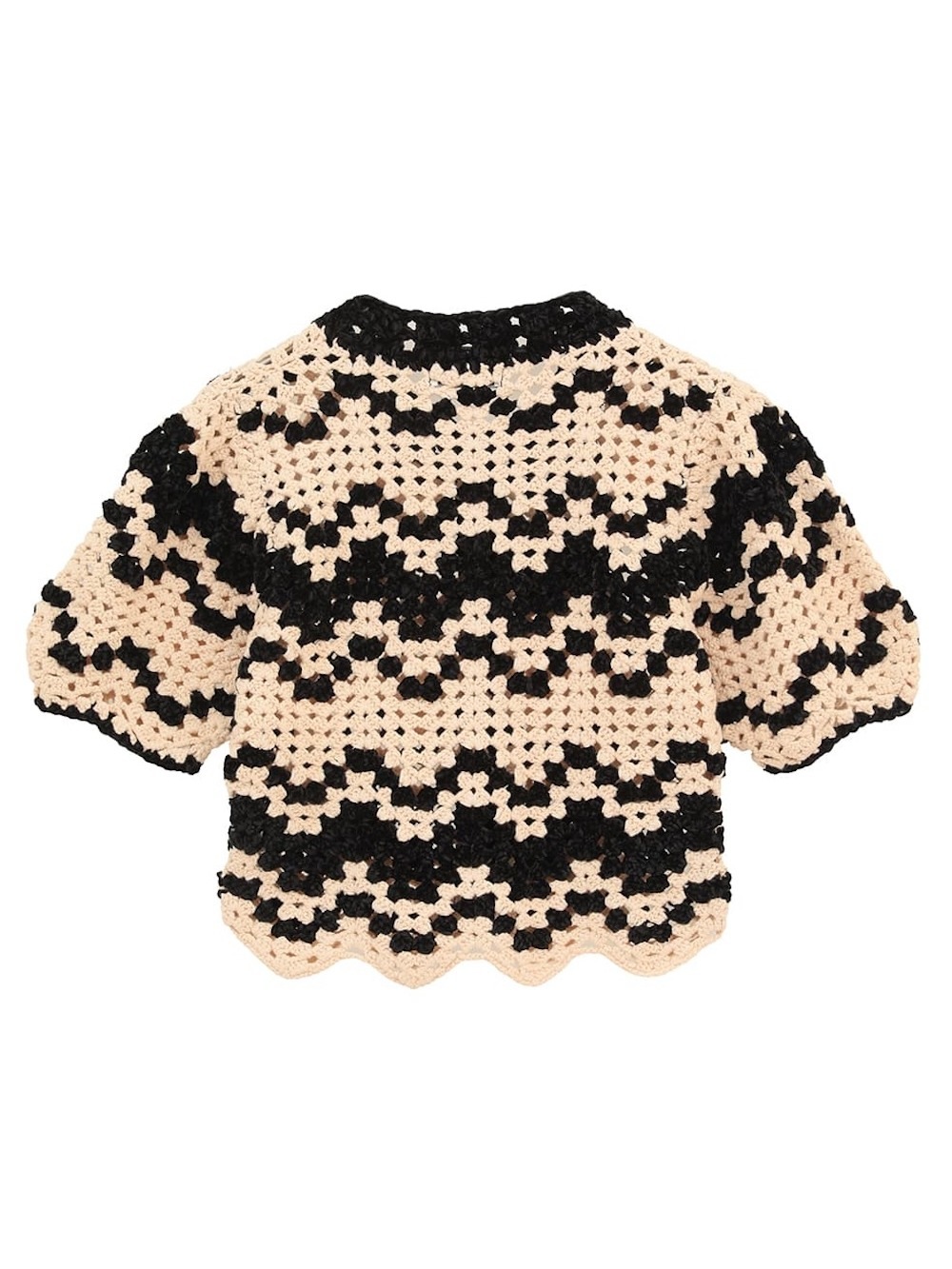 CLANE(クラネ) MALL BORDER HAND CROCHET KNIT CARDIGAN