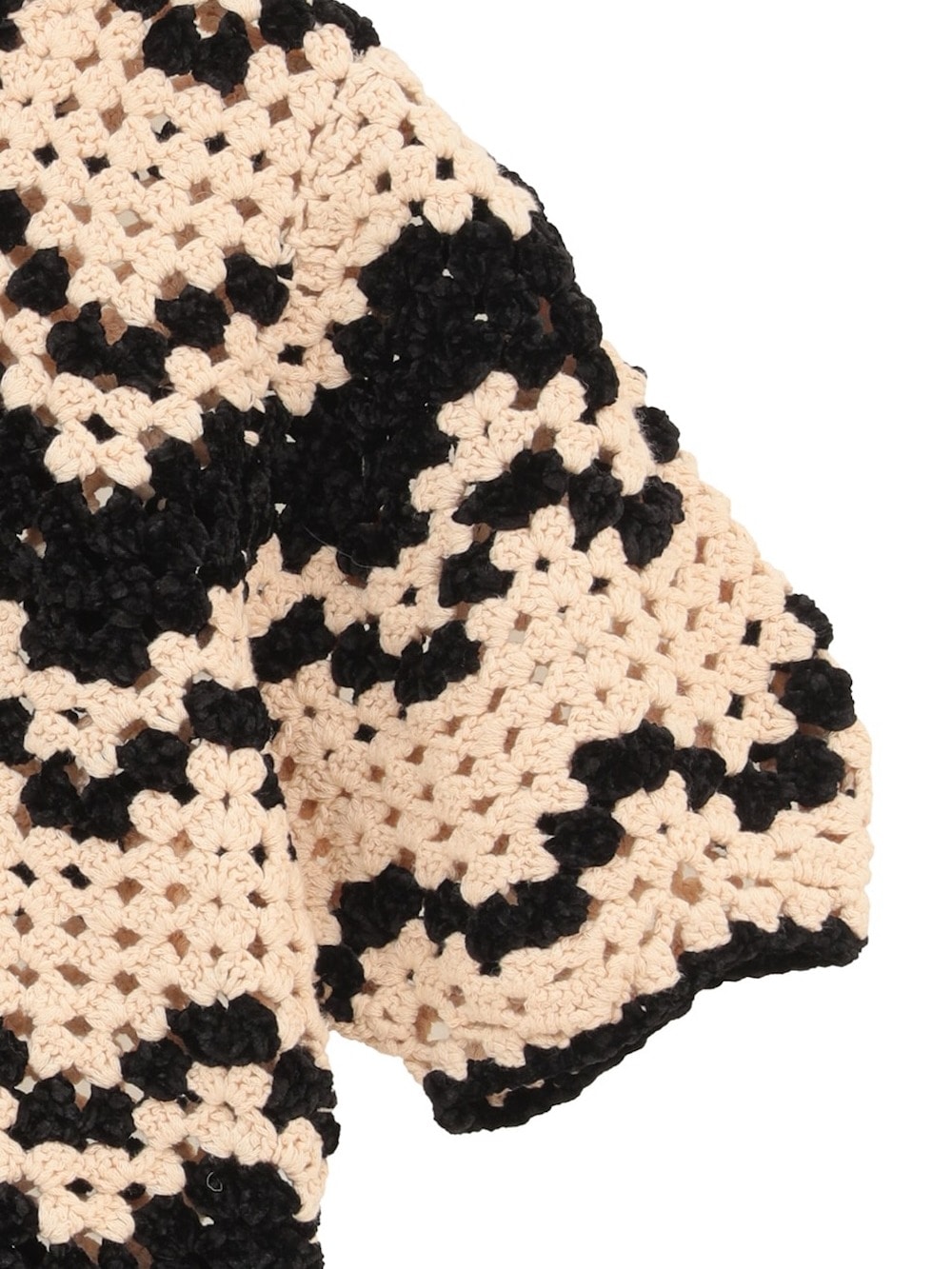 CLANE(クラネ) MALL BORDER HAND CROCHET KNIT CARDIGAN