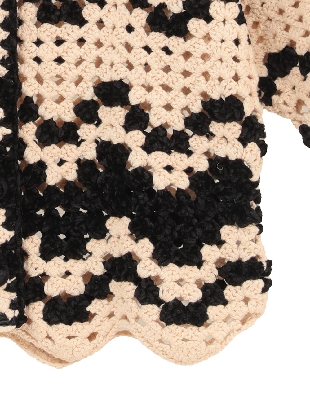 CLANE(クラネ) MALL BORDER HAND CROCHET KNIT CARDIGAN